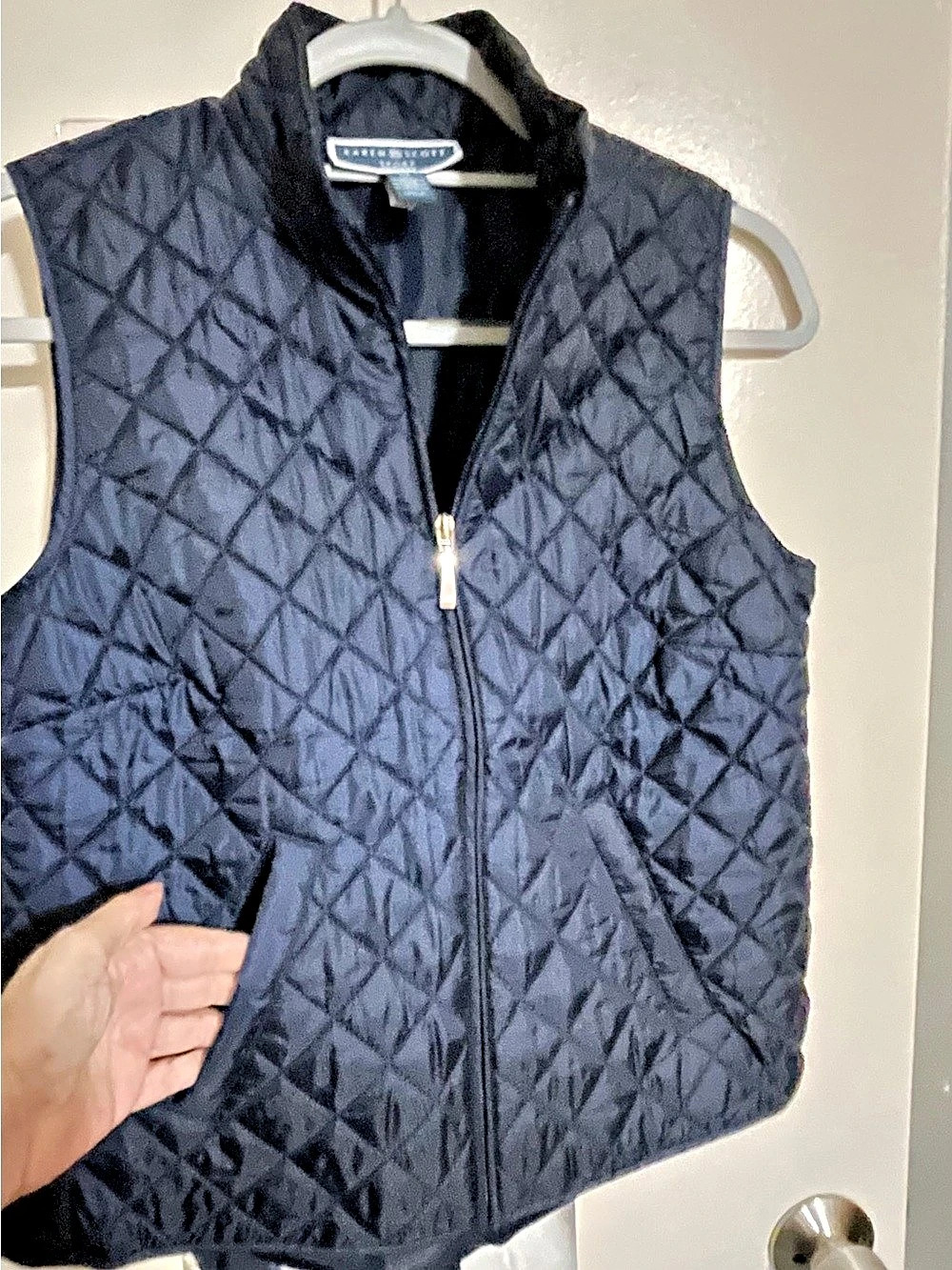Karen Scott Sport Quilted Puffer Vest Blue Petite Small women’s classy like new